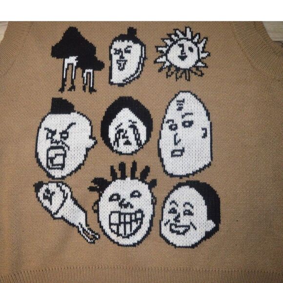 Faces from different places Sweater Vest Unisex Harajuku Hong Kong Streetwear - Picture 11 of 11